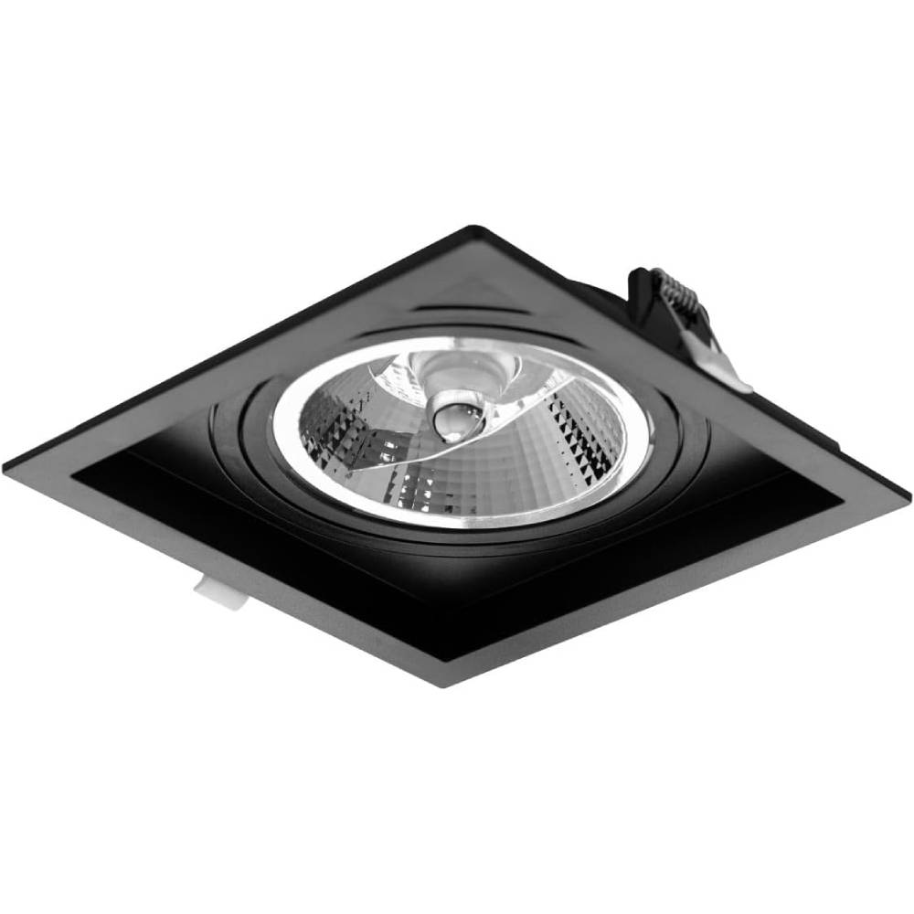 Spot de Embutir Quadrado AR111 GU10 Bivolt Preto Ligth Engine